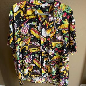 Vintage Cotton Camp Junk Food Button Down Shirt XL Made in USA Scorpio